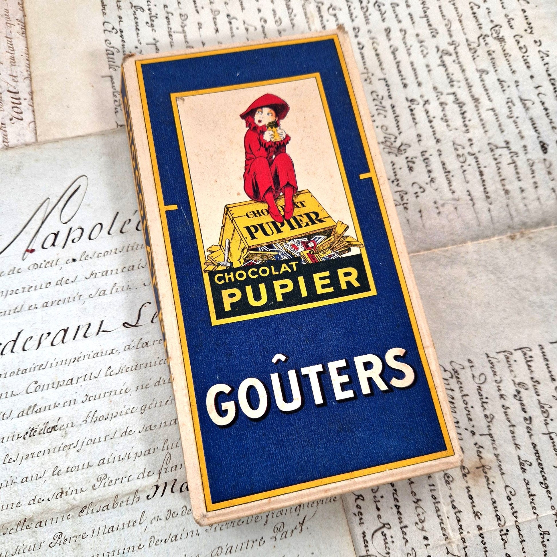 emballage publicitaire vintage chocolat pupier