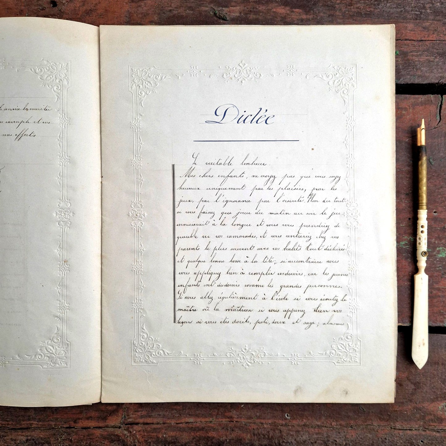 embossed cover school notebook 1880