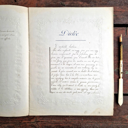 embossed cover school notebook 1880