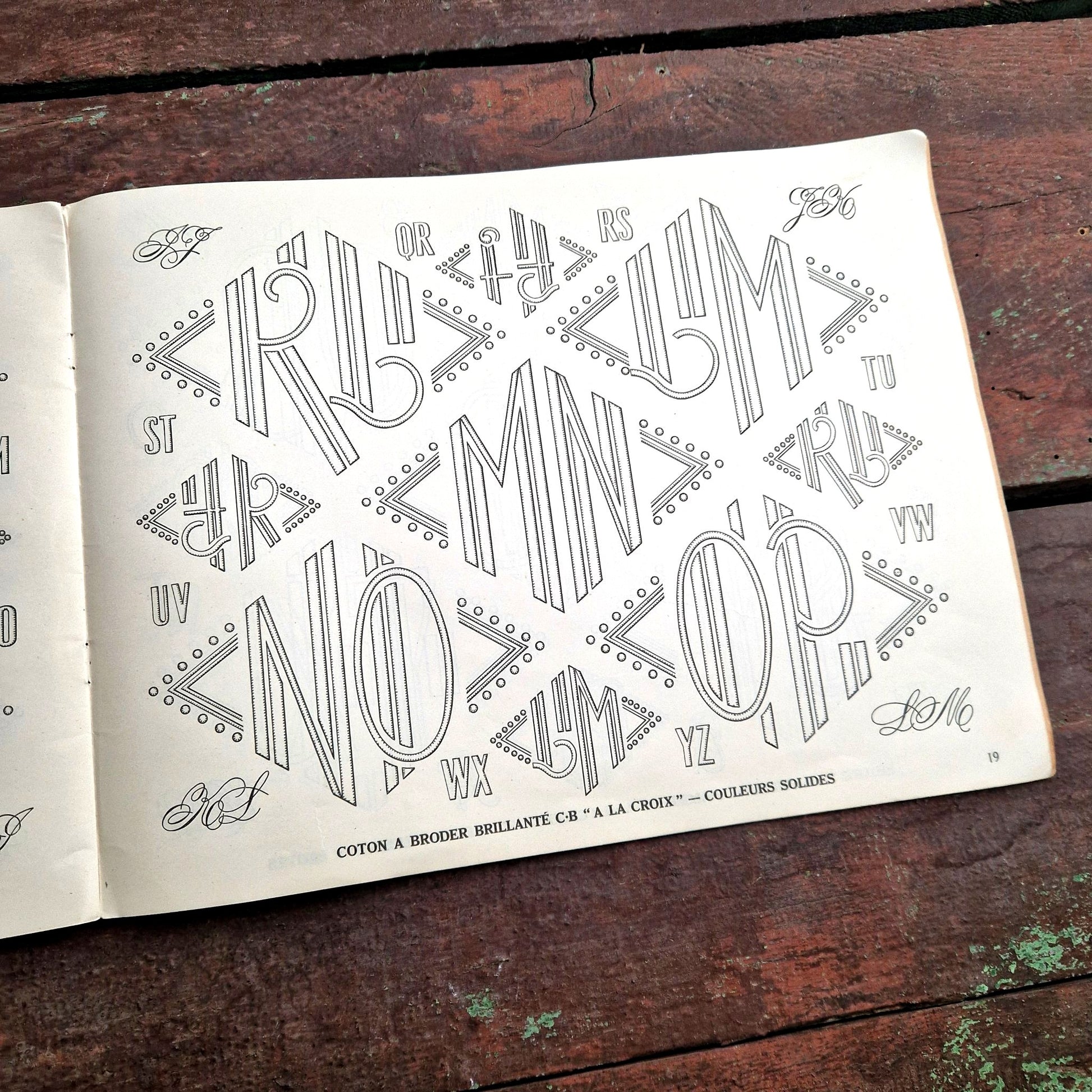 embroidery alphabet sampler 1950s