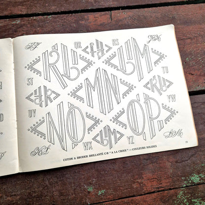 embroidery alphabet sampler 1950s