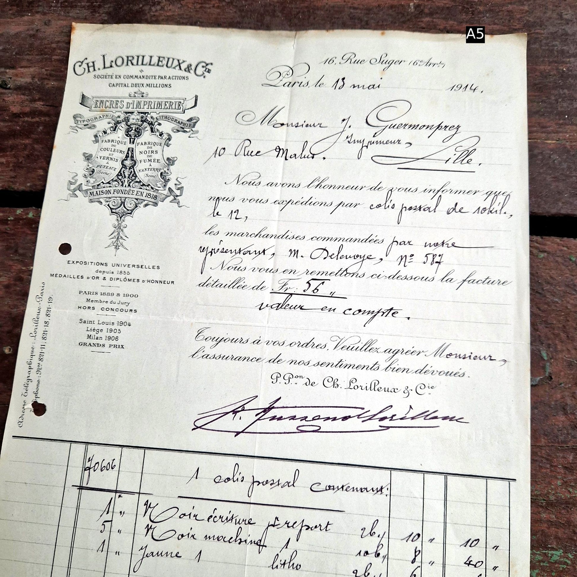 en-tête publicitaire belle époque