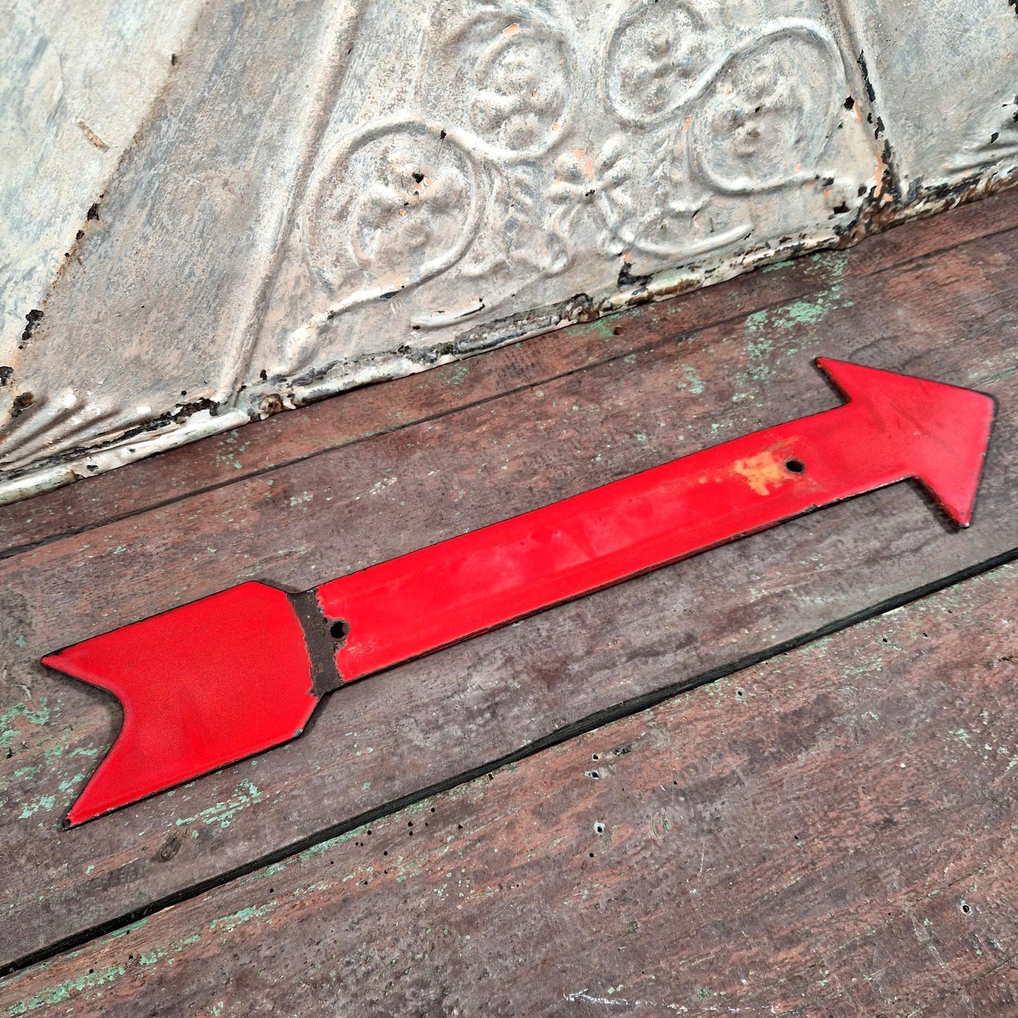 enamel arrow plate industrial decor