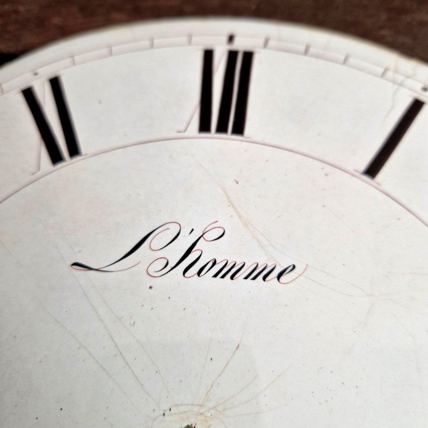 enamel clock dial l'homme brioude