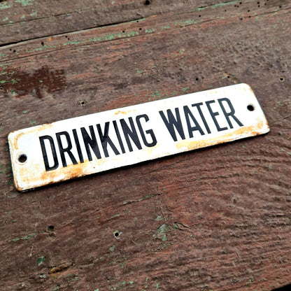 enamel sign drinking water vintage