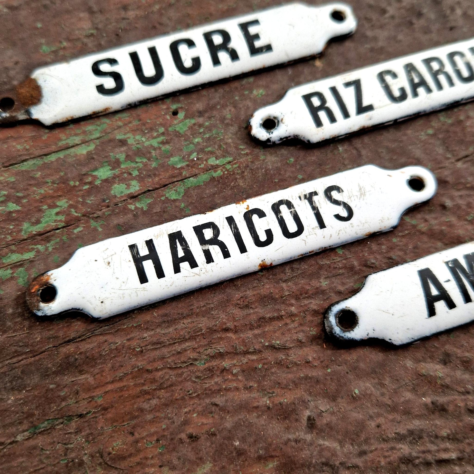 enamel signs old kitchen storage