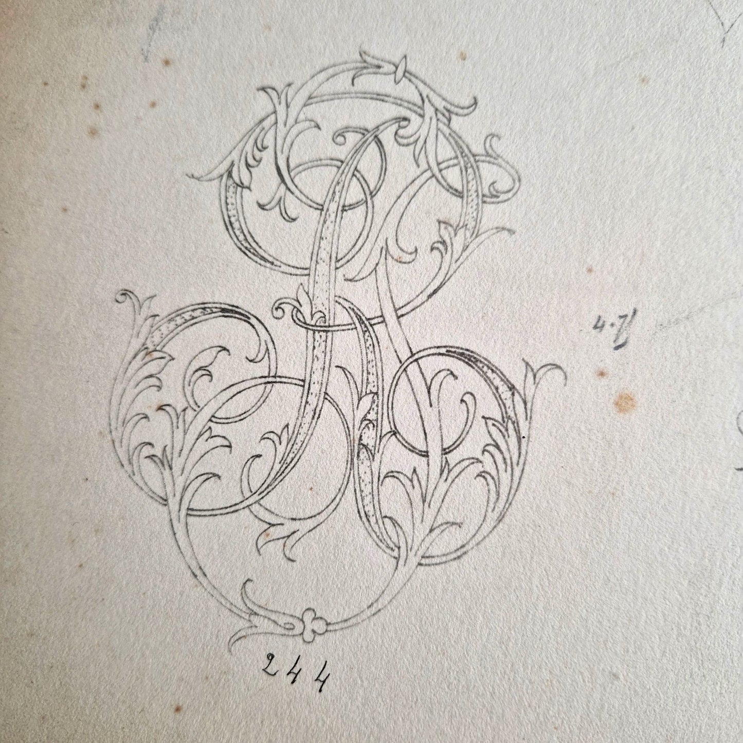 engraving lettering models antique book