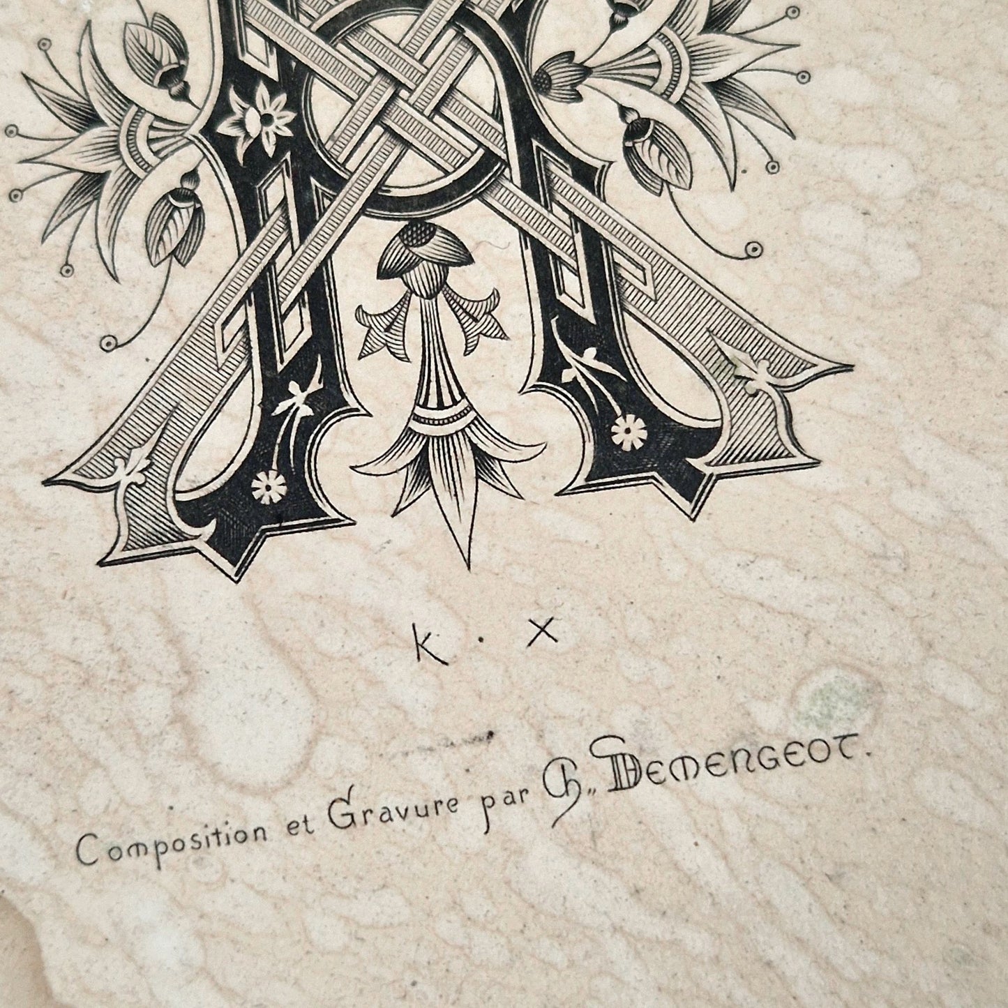 engraving monogram louis demengeot