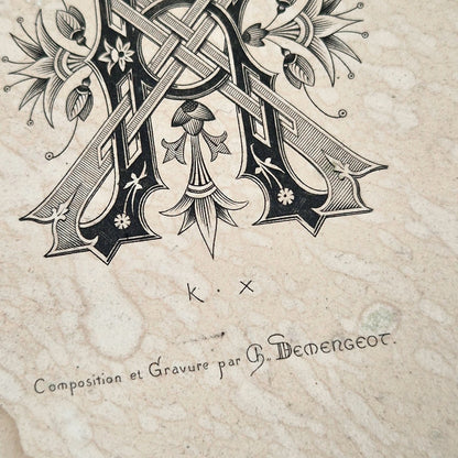 engraving monogram louis demengeot