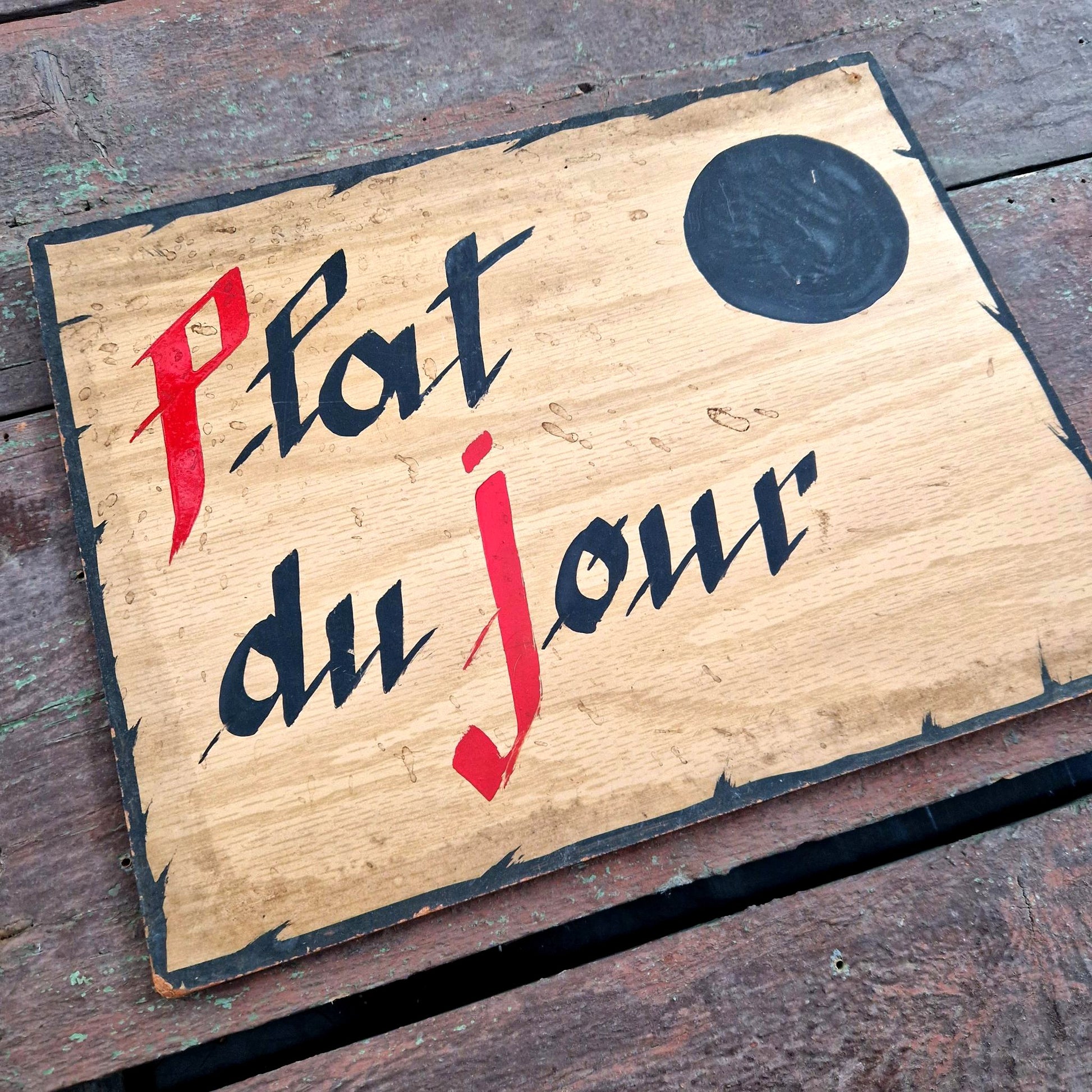 enseigne bistrot plat du jour vintage