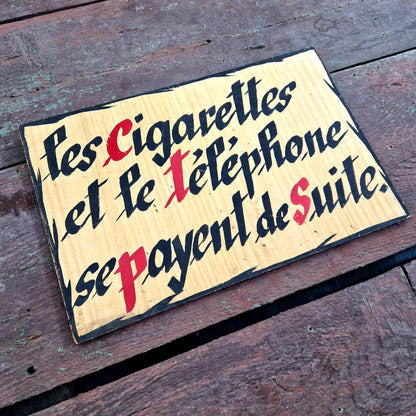 enseigne bois peinte bistrot 1930 1950