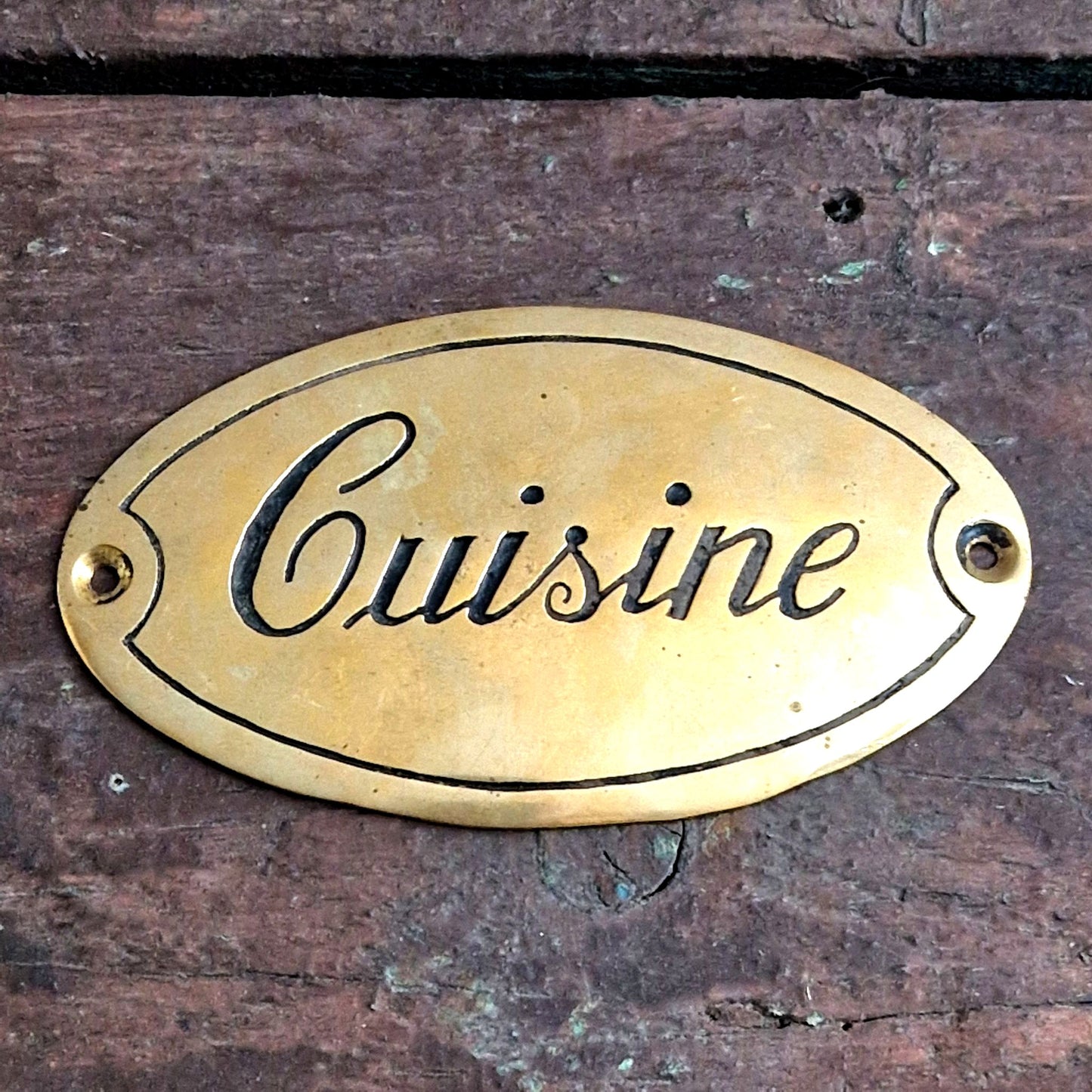 enseigne cuisine vintage laiton