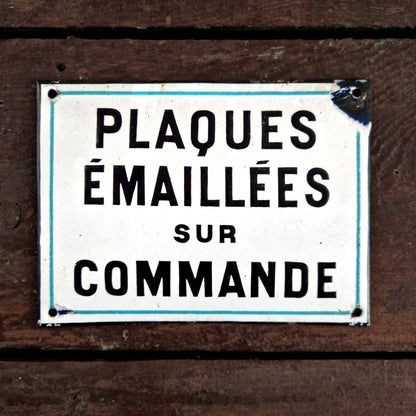 enseigne émaillée sur mesure ancienne