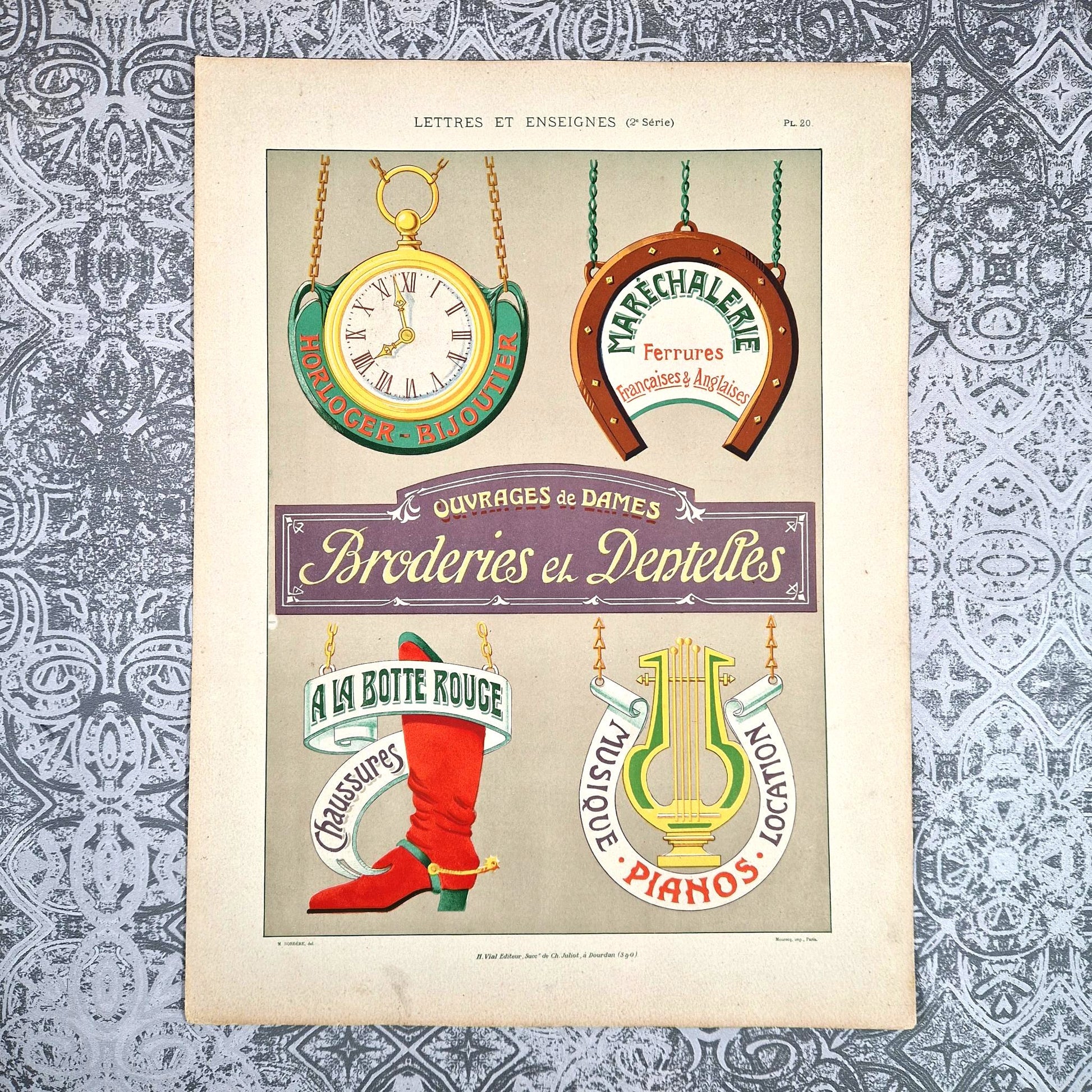 enseigne horloger broderies vial