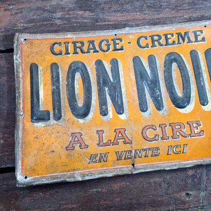 enseigne metal lion noir