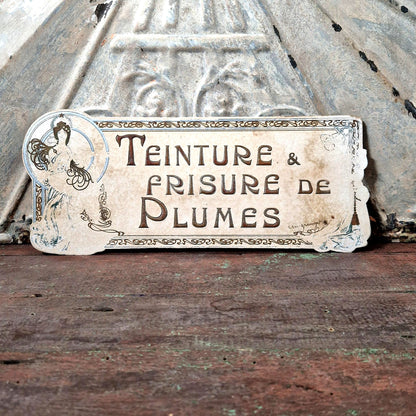 enseigne mode ancienne plumassier belle epoque