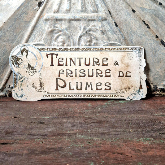 enseigne mode ancienne plumassier belle epoque