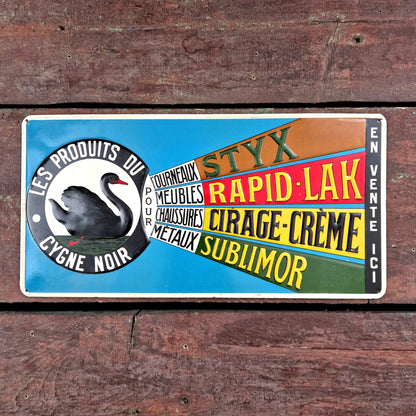 enseigne tole lithographie cygne