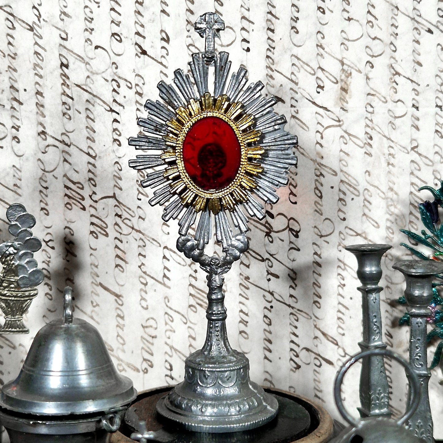 ensemble liturgique miniature étain