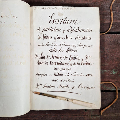 escritura particion bienes navarra 1872