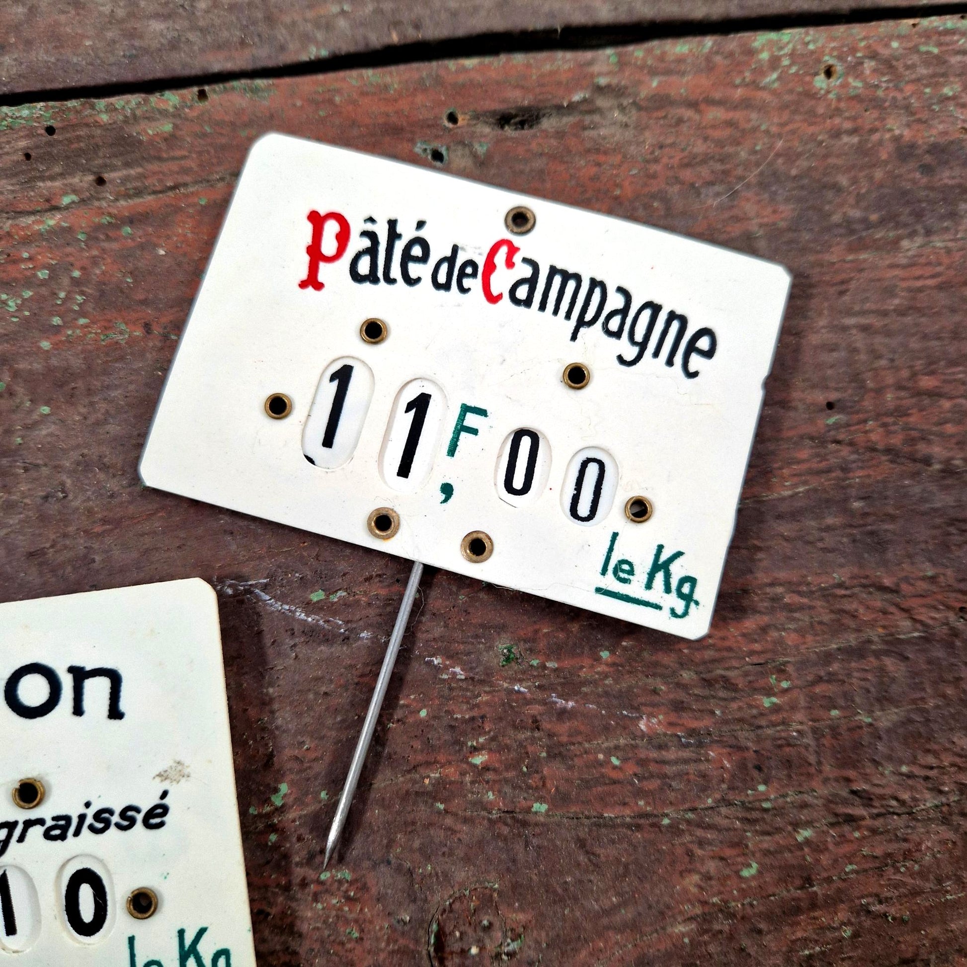 etiquette prix vintage jambon pate rillettes