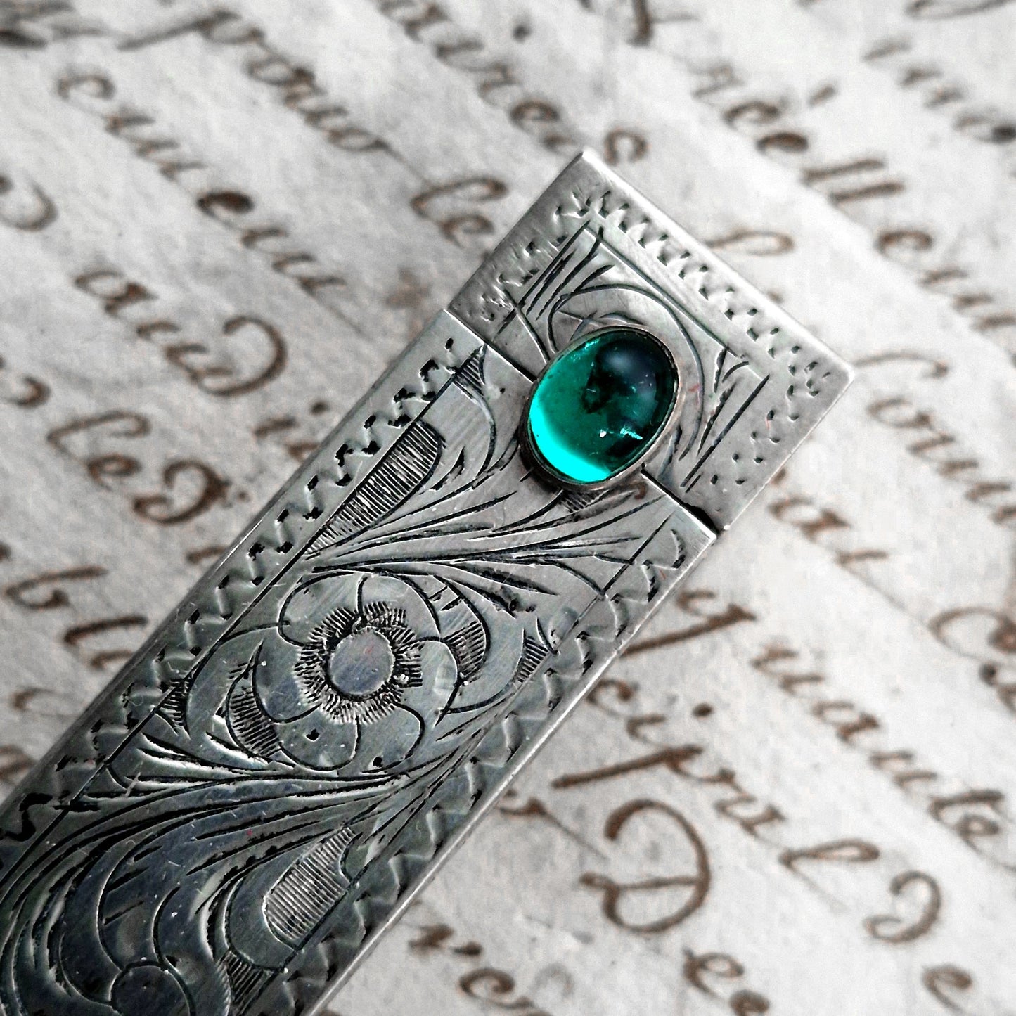 etui à maquillage poinçon 800 vintage