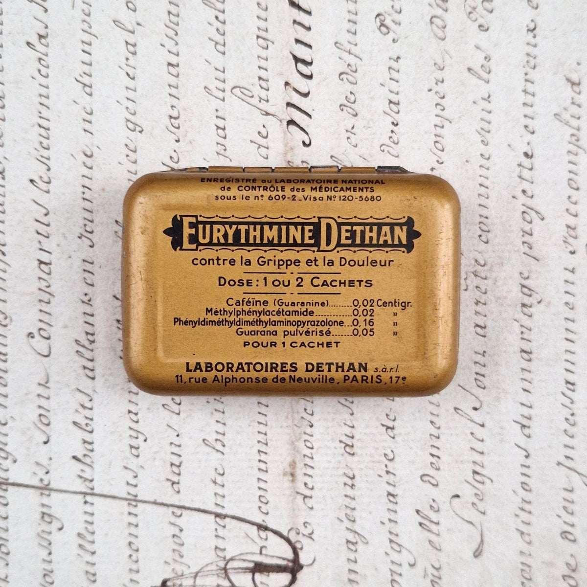 Eurythmine Dethan pharmacy box - Flu and pain