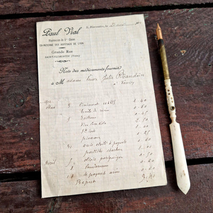 facture pharmacie ancienne 1901