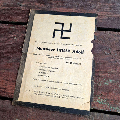 faire-part antihitler pamphlet satirique face