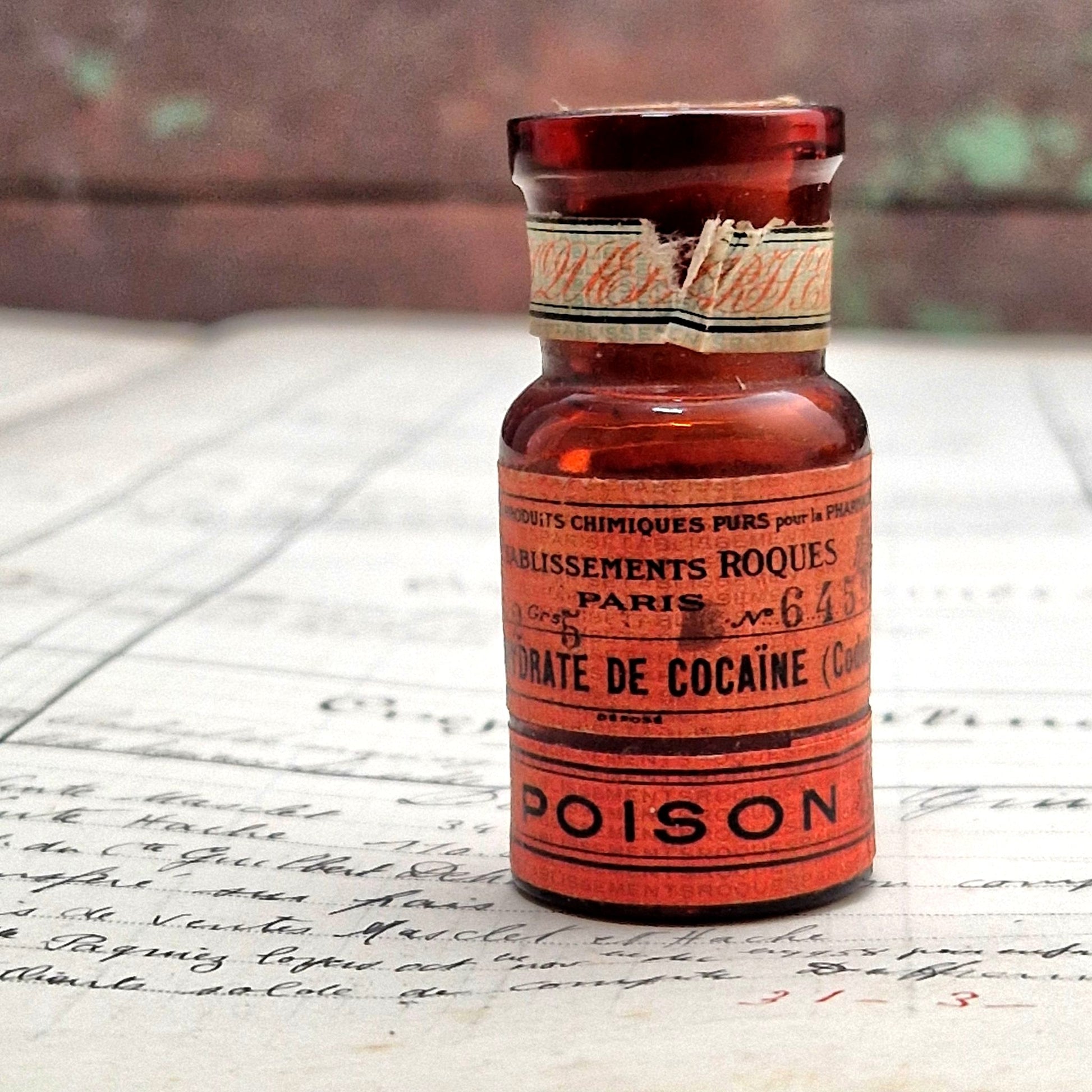 fiole pharmacie ancienne cocaine roques