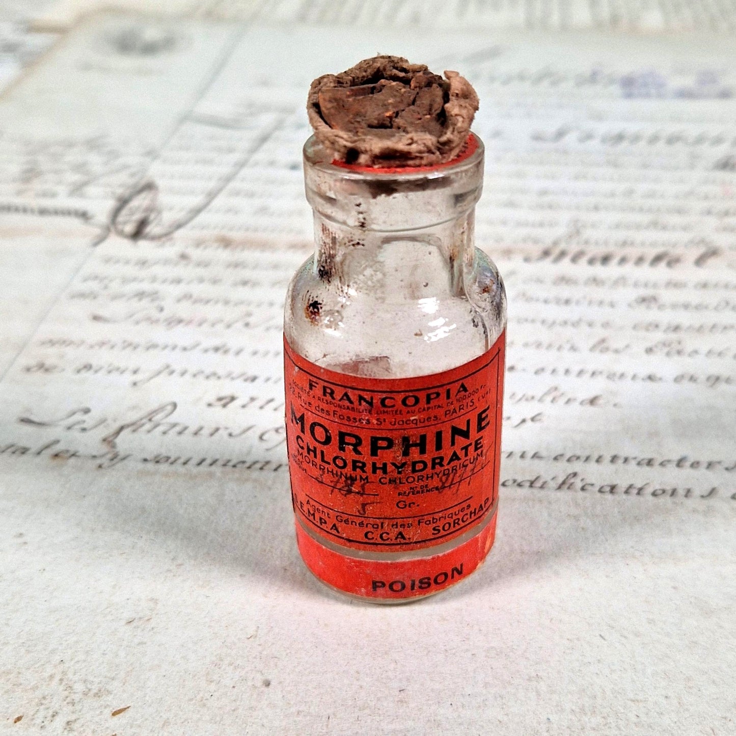 flacon morphine chlorhydrate ancien