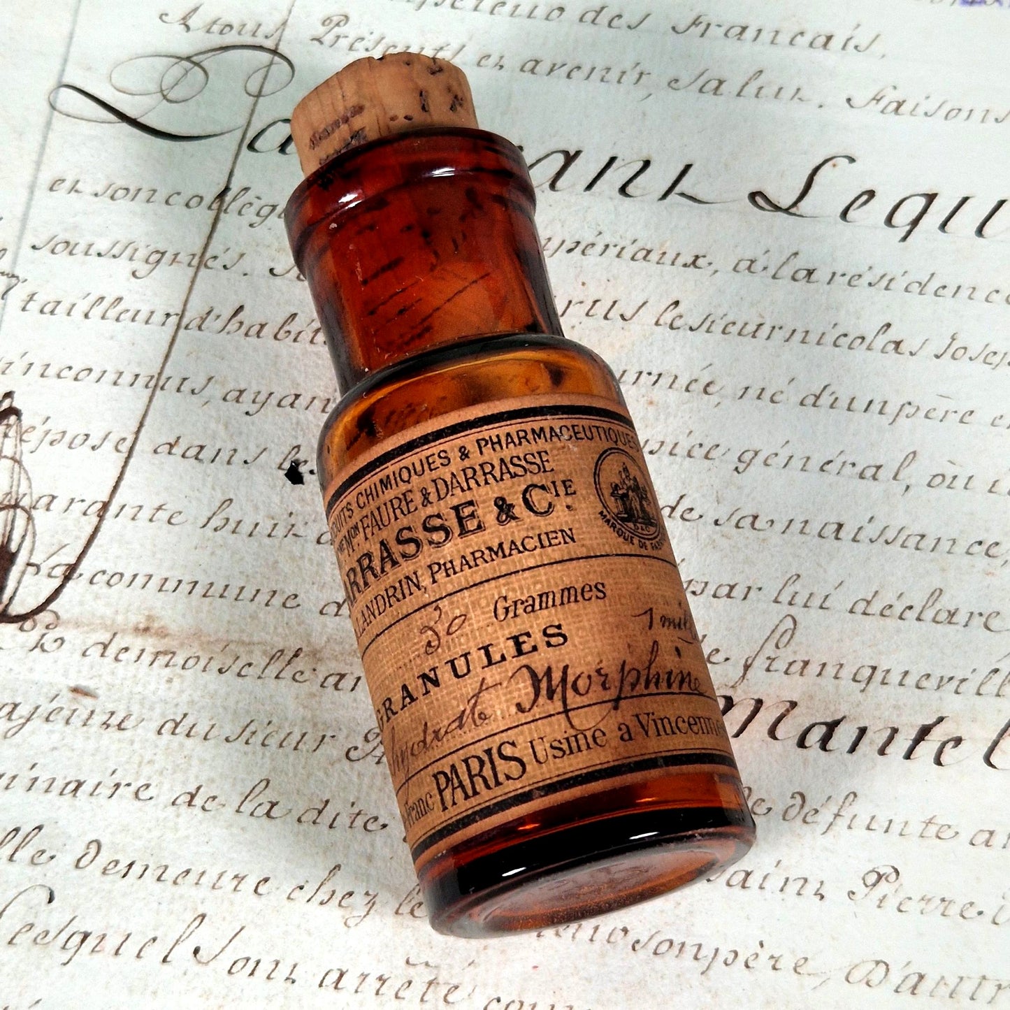 flacon verre ambre morphine