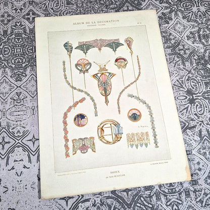 floral art nouveau necklace print 1900