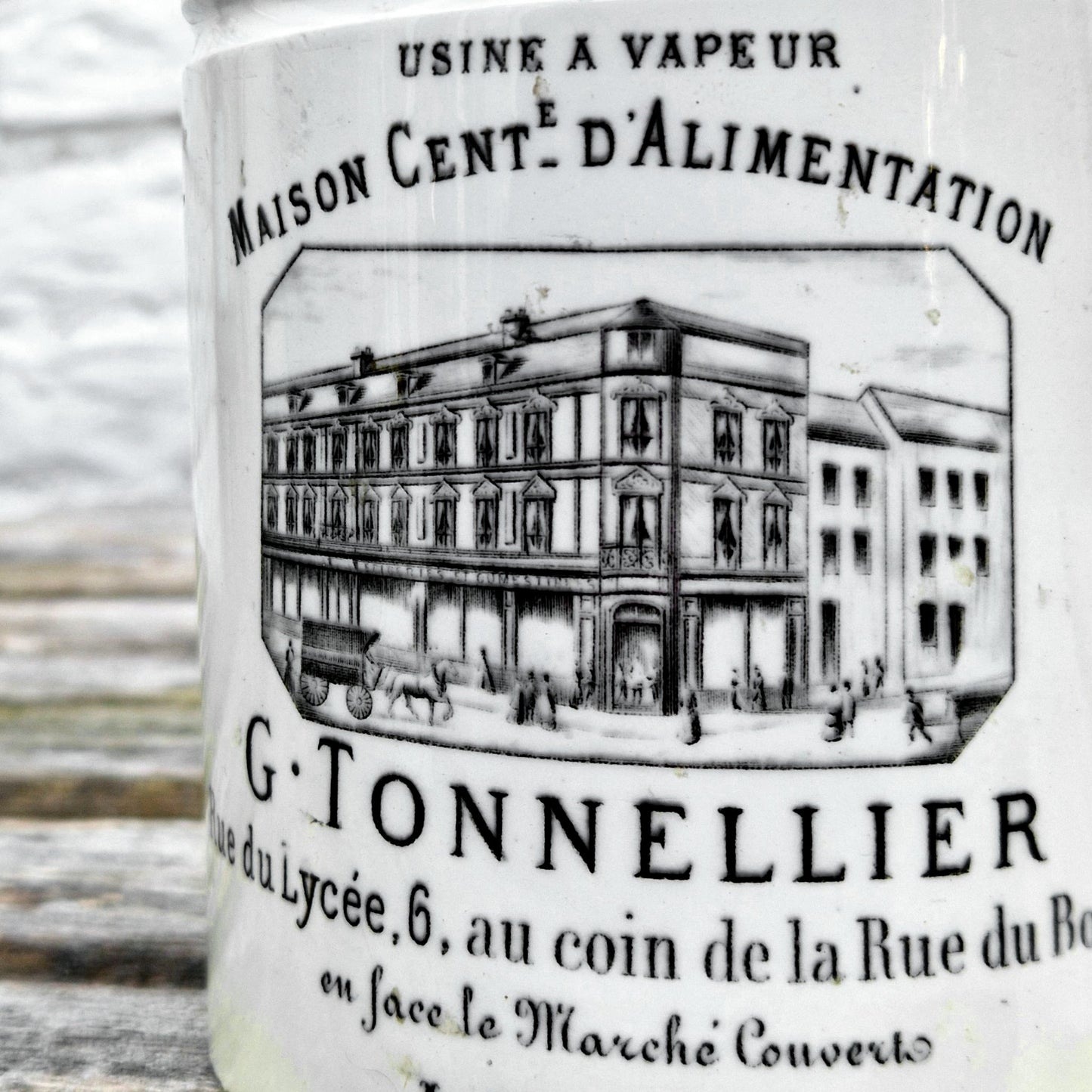 french advertising pot faience