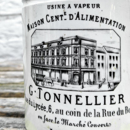 french advertising pot faience