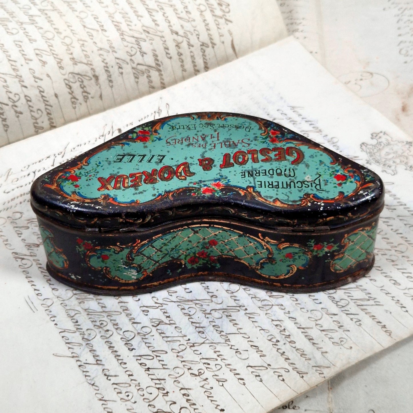 french advertising tin biscuits flanders