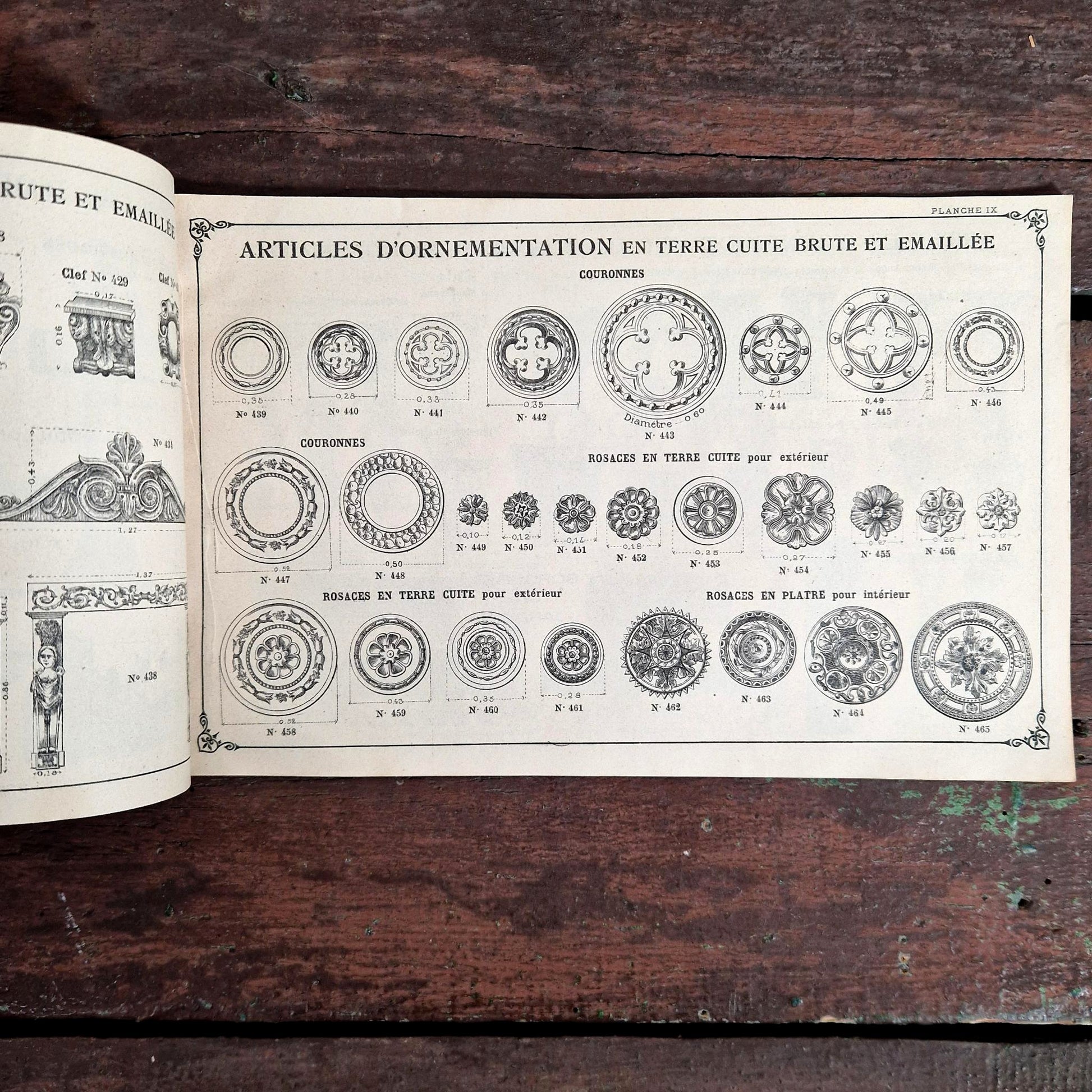 french architectural terracotta ornaments