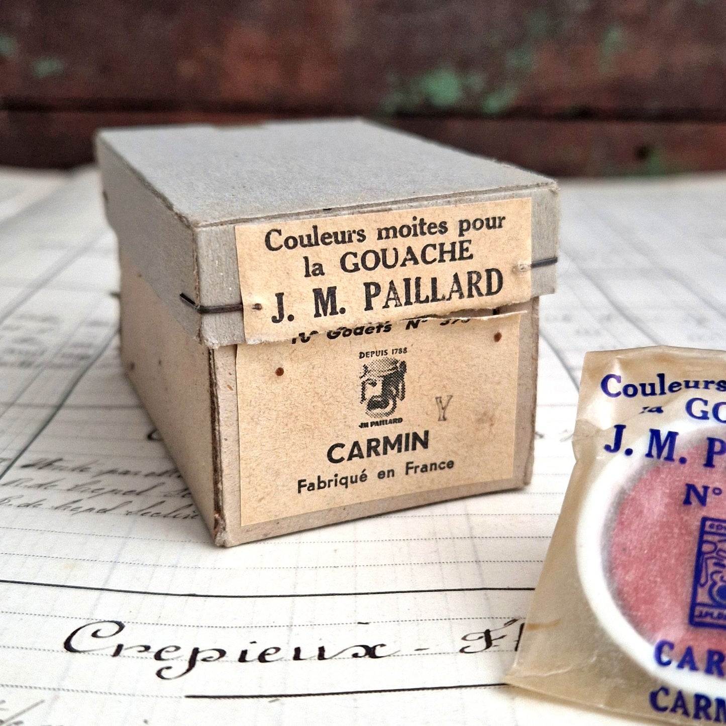 french art supply carmine paint pans