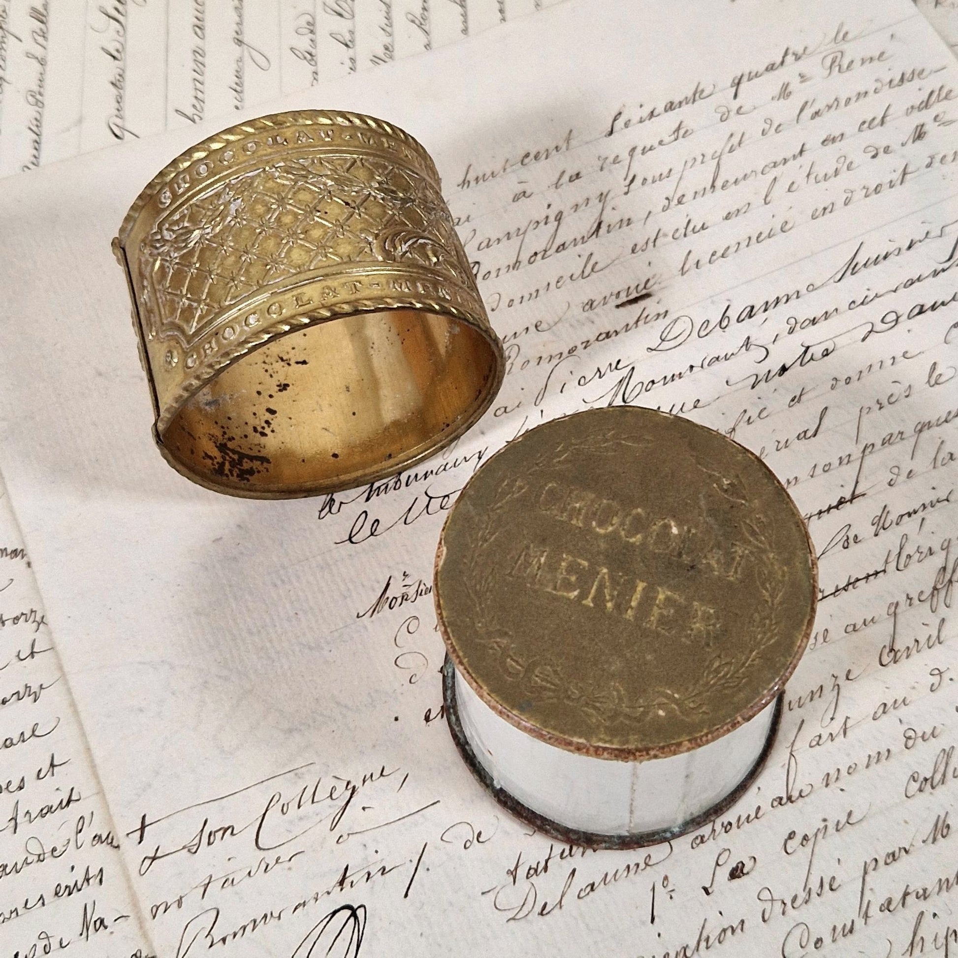 french chocolate menier gold embossed box