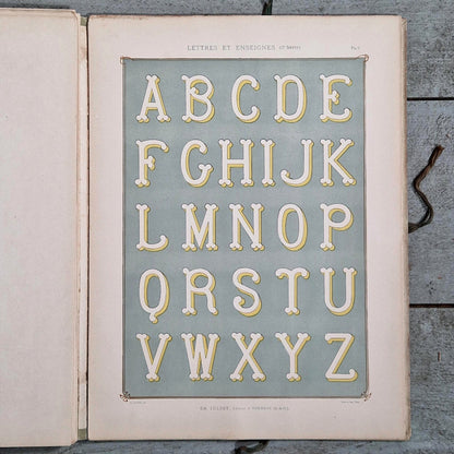 french chromolithograph lettering collection