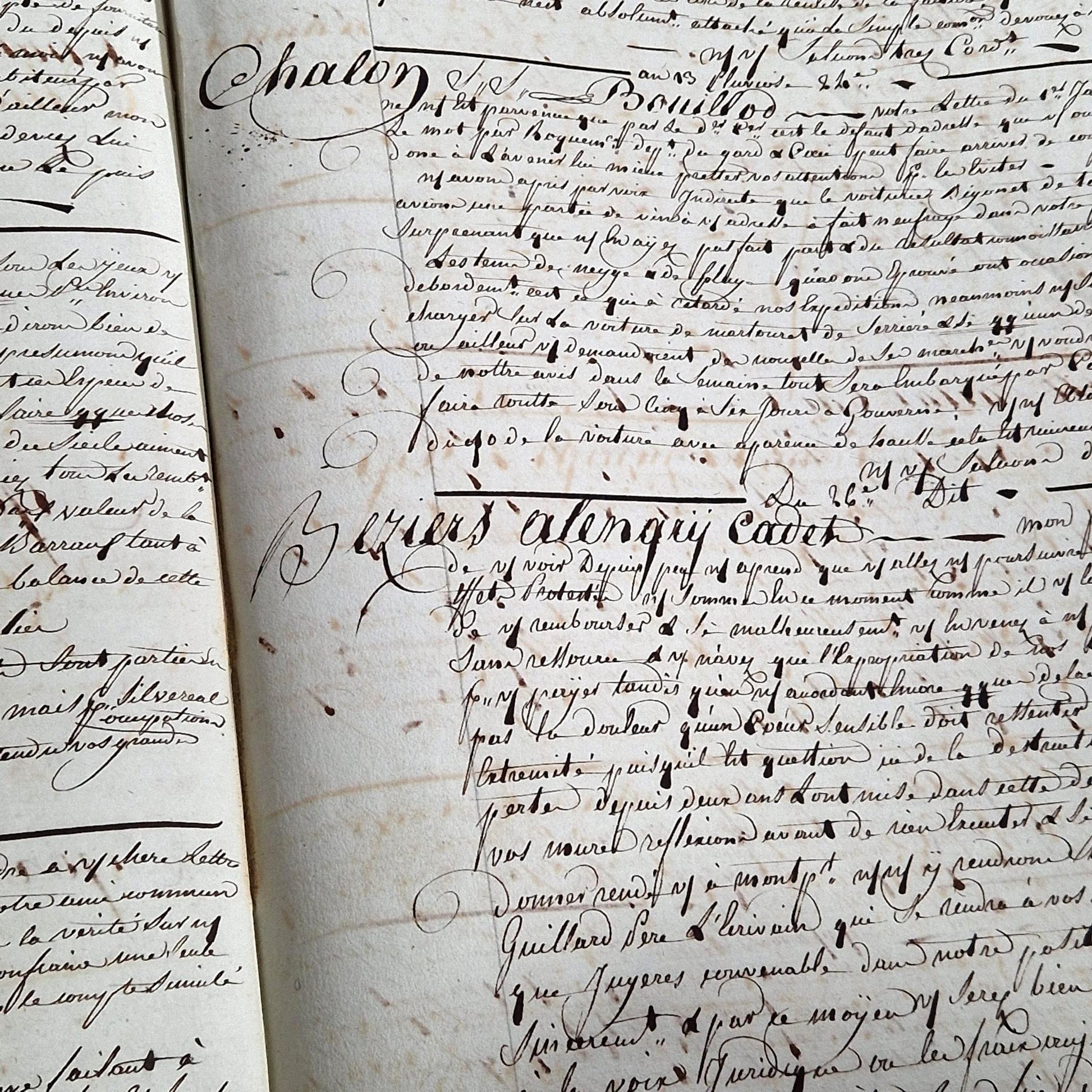 french commercial letterbook 1804