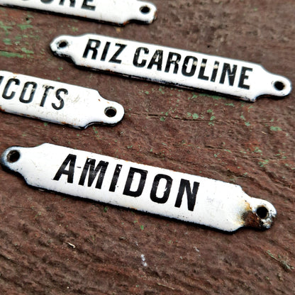 french enamel cabinet labels collectible