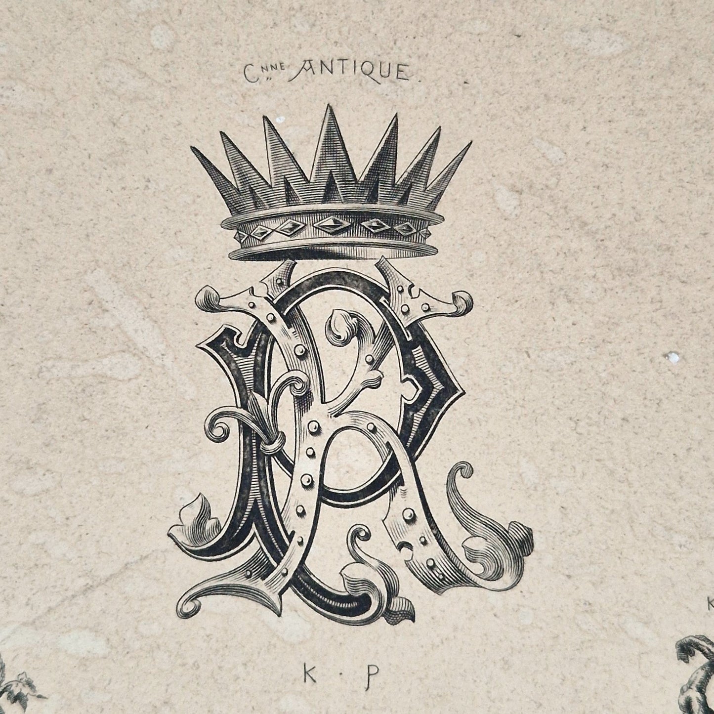 french engraved monogram 1860s