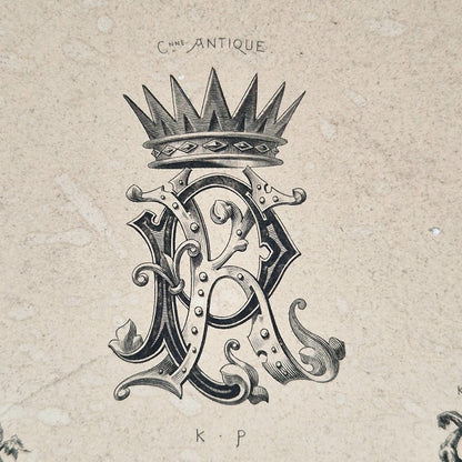 french engraved monogram 1860s