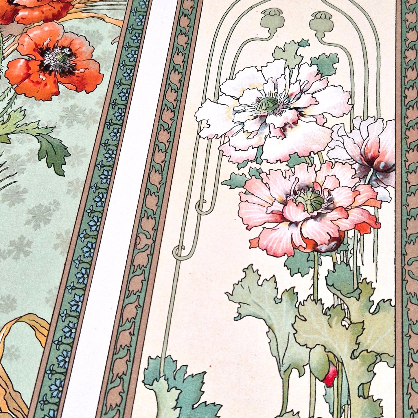 french floral art nouveau panel 1900