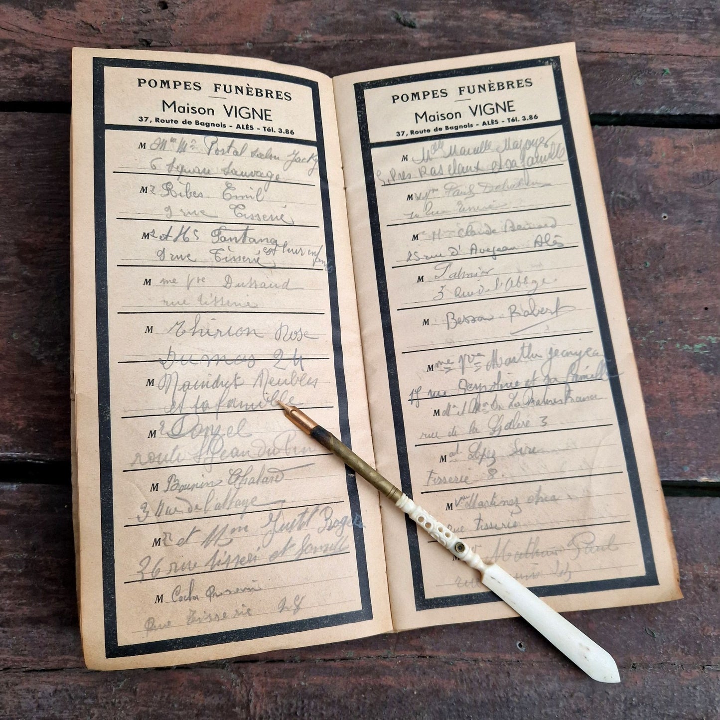 french funeral document signed