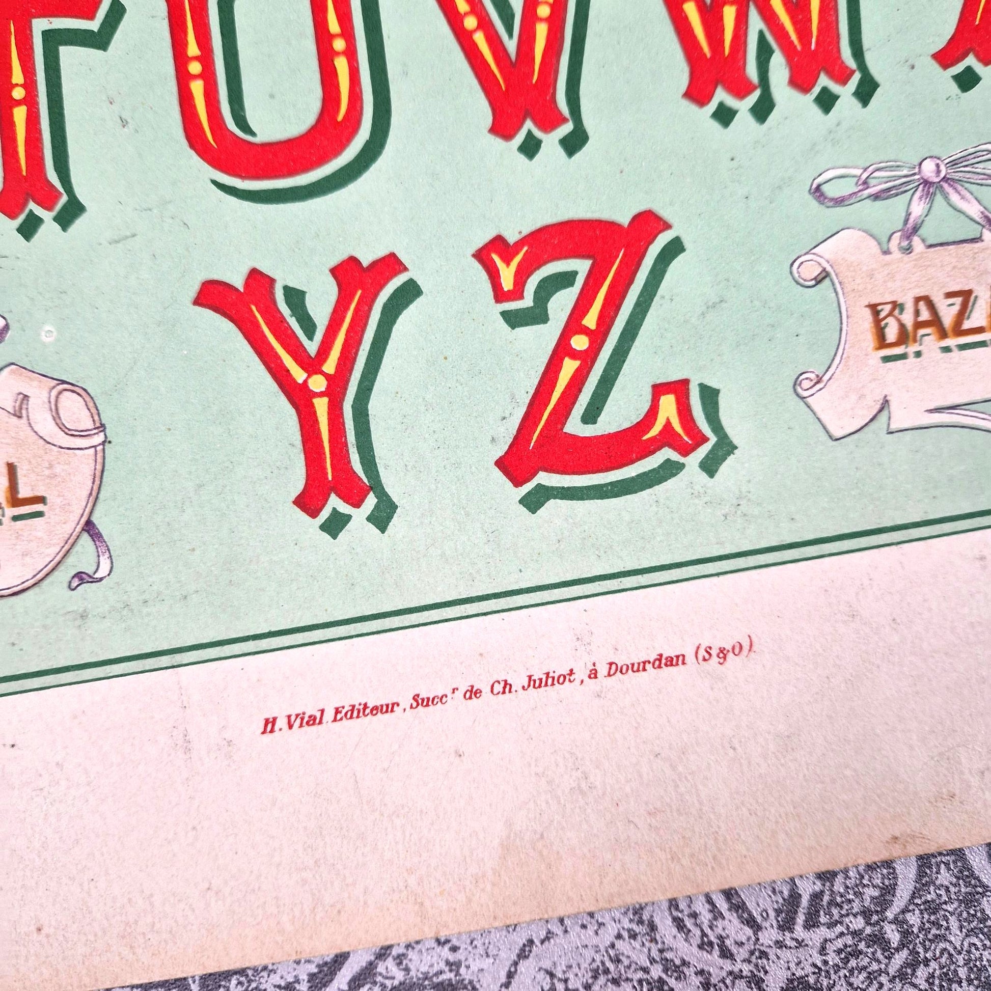 french lithograph lettering barber