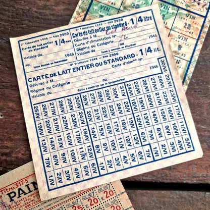 french ration cards 1945