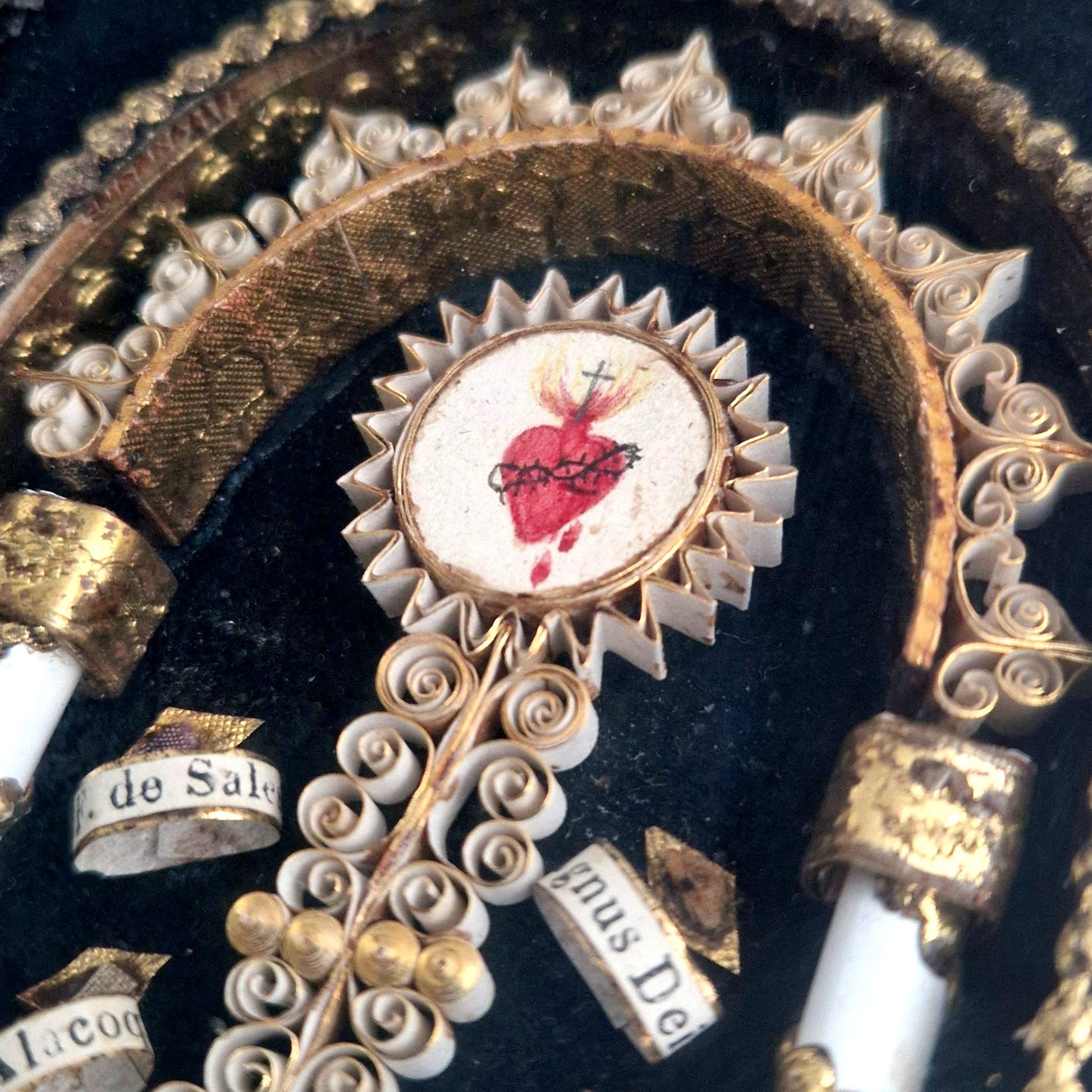 french reliquary under glass