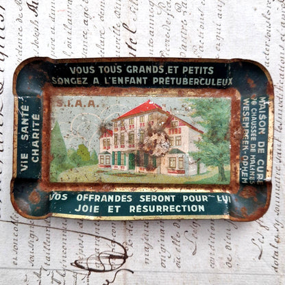 french tin ashtray tuberculosis campaign